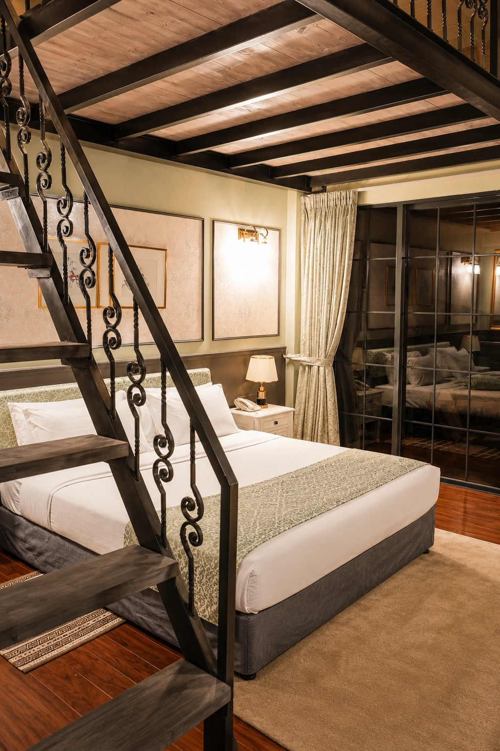 The Superior Deluxe Family Room seen from beside the attic stair