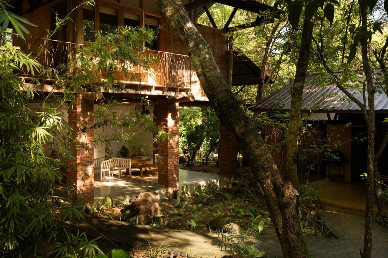 The guest wing at Varanya among the trees